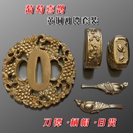 Samurai Brass Grape Magpie Japanese Knife Set Brass Knife Tool Pure Copper Knife Set Sword Samurai K