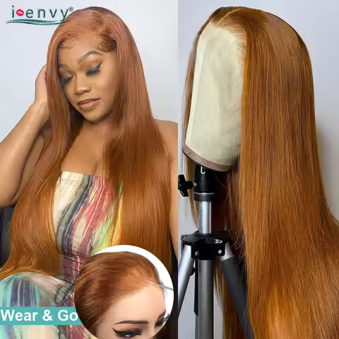 Bye Bye Knots Blonde Ginger Lace Front Wigs 9X6 Glueless Wig Red Burgundy Bone Straight Human Hair W