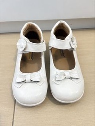 Dr. Kong 女童白皮鞋幼稚園返學鞋面試鞋幼稚園面試健康鞋兒童護足鞋白色蝴蝶結學生鞋防滑耐磨魔術貼
