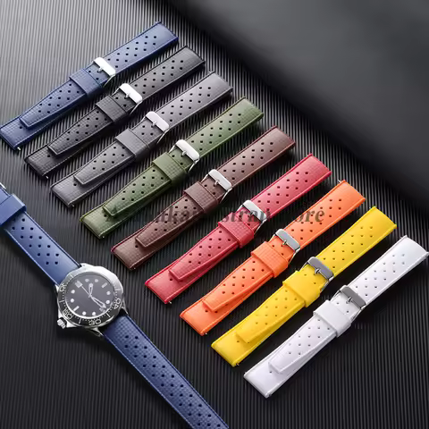 20mm 22mm Premium Tropical Rubber Strap Quick Release for Oris for Seiko for Omega Watchstrap Soft S