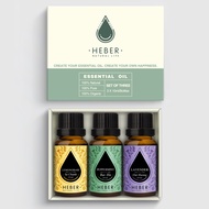 Set 3 Tinh Dầu Heber Natural Life Bán Chạy Sả Chanh - Bạc Hà - Oải Hương 100% Thiên Nhiên Nguyên Ch