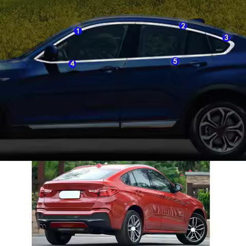 For BMW X4 xDrive 20i 28i 35i 2014 2015 2016 2017 Car Sticker Garnish Pillar Window Middle Strip Tri