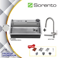 [FREE GIFTS] SORENTO Honeycomb Multifunctional Kitchen Sink Set (Pillar Mounted) SRTKS8050+SRTKT73SS