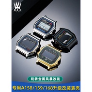 Suitable for Casio Small Square A158WA/A159/A168/F91 Modified Metal Watch Case Stainless Steel Case