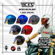 ACES R1 HELMET PLAIN COLOR (Helmet Open Face Aces R1 Siap Visor Clear)-Topi Keledar SIRIM APPROVED H