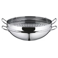 Pan with WMF Wok Macao Steamer 36cm [Germany Product]