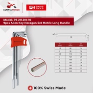 PB SWISS TOOLS 9pcs Allen Key Hexagon Set Metric Long Handle (mm)  PB 211.DH-10