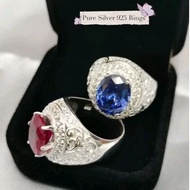 Cincin Batu crystal perak 925 untuk lelaki/Pure silver 925 Rings for men