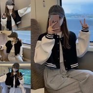 STYLEKU PREMIUM | JAKET HOODIE SWEATER CROP WANITA BASEBALL POLOS HITAM KOREAN KASUAL TRENDY TERBARU HITZ 2022