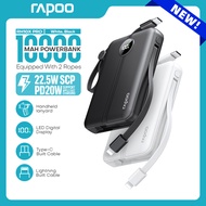 Rapoo RH10x Pro 10000mAh Built Cable PD22.5W Fast Charging Powerbank Screen Digital LED Display Powe