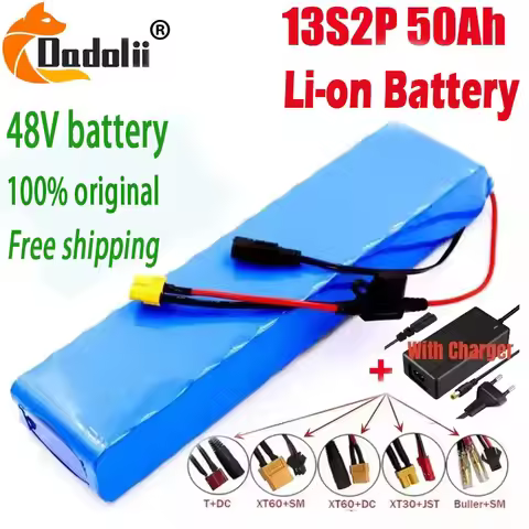 48V 50Ah 18650 Lithium Battery Pack 13S2P High Power Battery for 54.6V 750W 1000W BAFANG Kit built-i