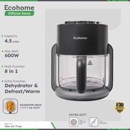Ecohome Air Fryer & Dehydrator 4.5L Capacity with Panoramic Glass 360 View 8 in 1 Function EAF777
