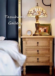 TAZU推介:北美進口橡木美式復古雕花典雅床頭櫃,收納櫃,小櫃,沙發邊櫃.呎吋:50L X 40D X 60H cm