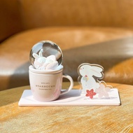 [Quality Assurance] Starbucks 2023 Cherry Blossom Pink Fresh Peach Blossom Cute Rabbit Mug Silicone Coaster Crystal Ball Ornaments-----Donghua Preferred Store FBYC