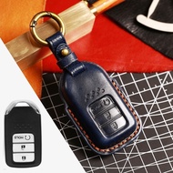 Leather Car Remote Key Cover Case Shell For Honda Civic City Accord CRV CR-V XR-V Odyssey Vezel Jade Crider Fit Accessories