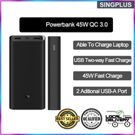 【SG LOCAL SELLER】 Mi 20000mAh Gen 3 Powerbank Support USB-C Two-way 45W Power Delivery (PD) and Qualcomm QC3.0 Fast Charge Power Bank, Compatible with iPhone, iPad, Macbook