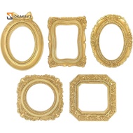 Vintage Gold Frames, Small Picture Frames, Mini Magnetic Picture Frames for Refrigerator, Table Top 