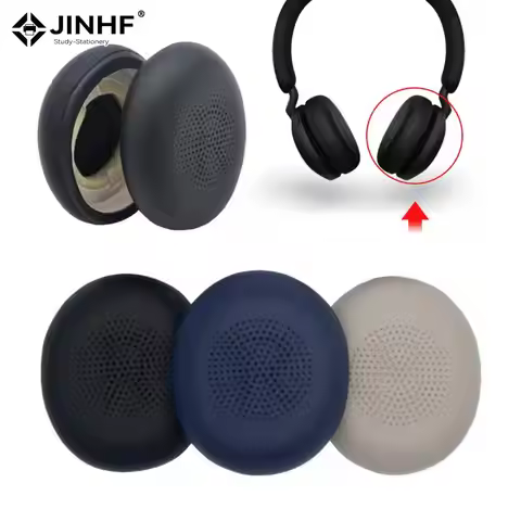 Replacement Protein Leather Earpads Ear Pads Cups Cushions for Jabra Evolve2 65 UC Elite 45h Headpho
