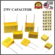275V Fan Capacitor 275VAC Safety Capacitor 0.1UF /  0.22UF /  0.47UF / 0.68UF / 1.0UF