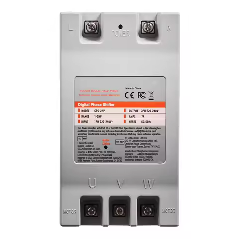 2HP 1.5kW Single Phase to 3 Phase Converter 220-240V Input Output 7A Digital Inverter for Woodworkin