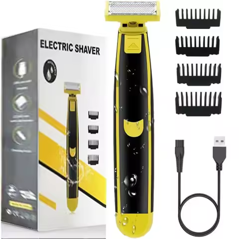 360 Face Hybrid Electric Beard Trimmer Shaver 5-in-1 Face Stubble Comb Mens Grooming Kit for Beard F