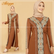 Gamis Abaya Turkey Hitam dan Warna  Bahan Jersey dan Ceruty dengan Bordir Renda dan Mote Swarovsky. 