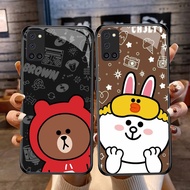 DF-66 Brown Bear TPU HD Glass Casing for OPPO A92 A72 A94 A52 F19 Reno 5 5F Lite Pro