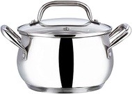 Vinod Stainless Steel Almaty Casserole with Glass lid -16 cm, 2 LTR (Induction Friendly)