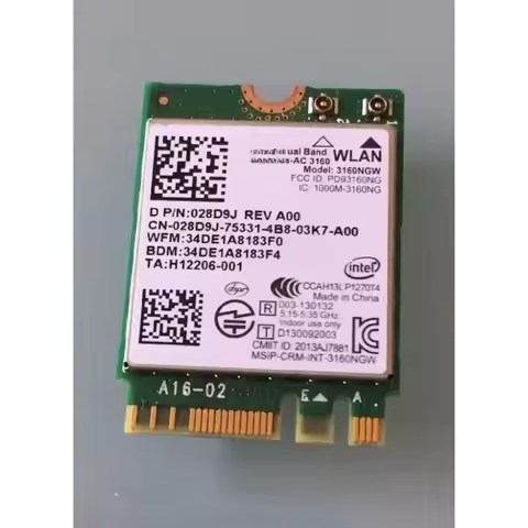 Wireless Adapter Card for Dell Intel Dual Band Wireless AC N Bluetooth 4.0 NGFF Card 3160NGW ac 28D9