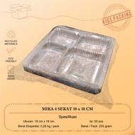 4-Section Mica | 5 Compartments 50pcs 18 x 18 | 20 x 20 | 22 x 22 | For In 18x18 Catering Box | 20x2