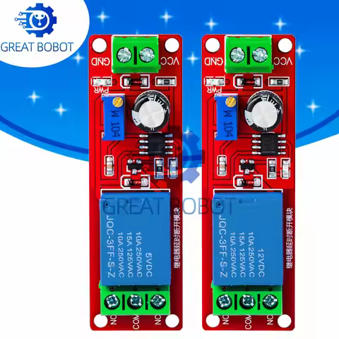 NE555 Timer Switch Adjustable Module - DC 5V & 12V Time - delay Relay Module with 0 - 10S Adjustable