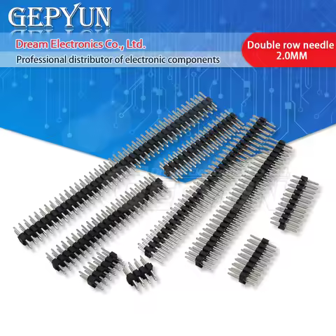 10PCS 2.0mm Male Header Pins 2*3/4/5/6/7/8/10/12/15/18/20/25/30/40P 2mm Double Row Pin Header Strip 