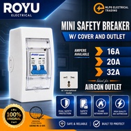 Royu Mini Safety Breaker w/ Cover and Outlet | (16A, 20A, 32A) | Ideal For Aircon Outlet