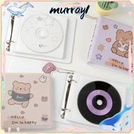 MURRAY CD  Holder, Loose-leaf CD Storage CD Storage Album, Portable Cartoon Bear Collect Book Cards 