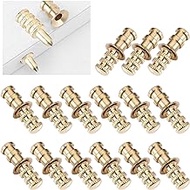 UFURMATE Table Pin Sets with Sockets, 15Pcs Zinc Alloy Table Leaf Dowel Pins Gold Table Bolt Sleeve Connectors Table Top Leaf Alignment Pins (Dia.0.3")