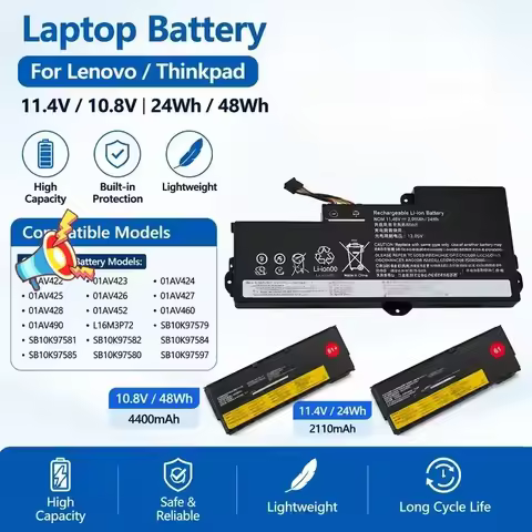 SB10K97582 01AV425 SB10K97581 01AV424 01AV421 SB10K97578 Battery for Lenovo Thinkpad T570 T470 T580 