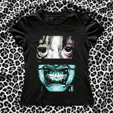 Harajuku Women's Clothing Funny Print T-Shirts Y2k Tops for Female Clothing Shoujo Girl Style Grunge