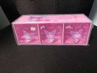 Sanrio kuromi 3格 塑膠儲物盒 收納箱