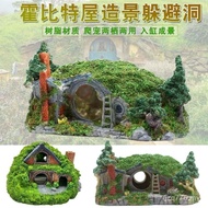 Popular Fish Tank Aquarium Landscaping Decoration Ornaments Hideout Hobbit Simulation Resin House Cr