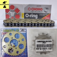 BENELLI RFS150 RFS150i 428H O-RING RACING CHOHO CHAIN + MCS FRONT REAR SPROCKET SET (Ready Stock) 👍