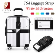 【SG】 TSA Lock Luggage Straps 20-34 Inch Adjustable Cross Suitcase Straps Heavy Duty Travel Belt for 
