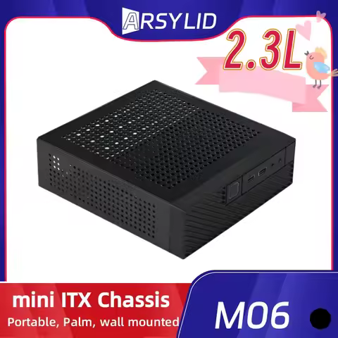 ARSYLID M06 ITX Computer Case 2.3L Smaller Mini Core Display Form Factor Chassiss 35mm Radiator HTPC