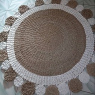 Seagrass tassel carpet, diameter 150 cm