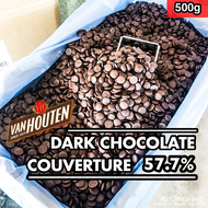 ‼️500g‼️Dark Chocolate couverture 57.7% Van Houten ดาร์กช็อกโกแลตแท้ 57.7%
