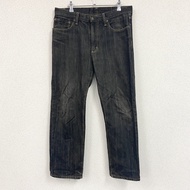 EDWIN 403 牛仔褲/牛仔褲，拉鍊門襟，黑色，尺寸 W34（古著）