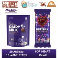 Cadbury Chocolate Mini Bites share bag Cadbury Pop Heart 150gr