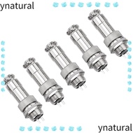 YNATURAL 5Set Aviation Plug, 2Pin Male Female Aviation Plug Socket, Durable 125V 5A GX12 Plug Socket