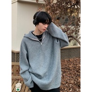 half zipper sweater sweater turtleneck zipper Trendy Half Zipper Hooded Lazy oversize Sweater