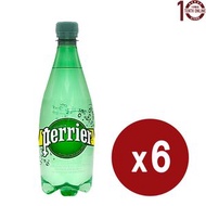 Perrier 法國巴黎有汽天然礦泉水 Natural Sparkling Mineral Water (膠樽裝) 6x500亳升-有氣 (新舊包裝隨機發送)