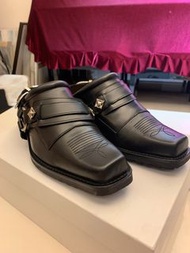 Toga Virilis Black Leather Slingback Loafers